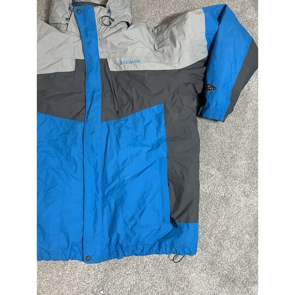 Columbia Omni-Heat Jacket Men 2XT Gray Blue Interchange Ski Snow Winter Coat - Picture 2 of 13